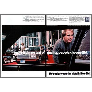 1983 GM General Motors Car Showroom 2 Page Vintage Print Ad Red Carpet Wall Art